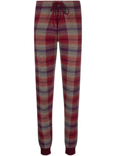 Barrie plaid check-print knitted trousers