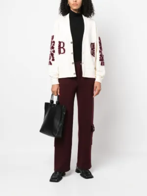 BARRIE 売れ筋商品|||バリー カーディガン アウター レディース Cardigans Black Cashmere and cotton velvet-effect cardigan | Barrie + Sofia