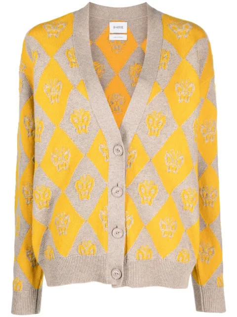 Barrie v-neck intarsia-knit cardigan