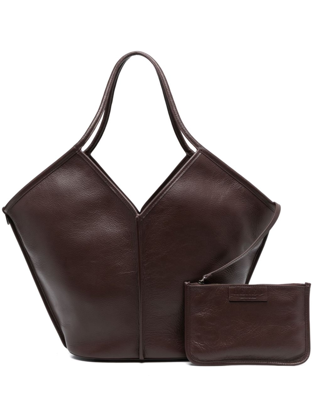 Chestnut Cabas Mini Straw Tote by Hereu for $73