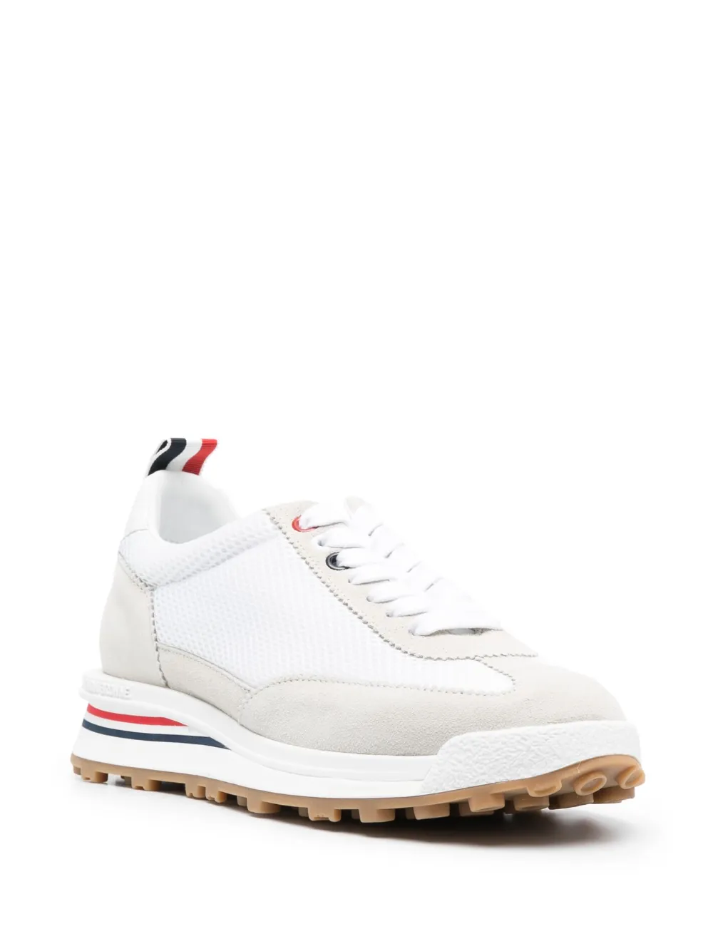 Thom Browne mesh-panel low-top sneakers - Wit