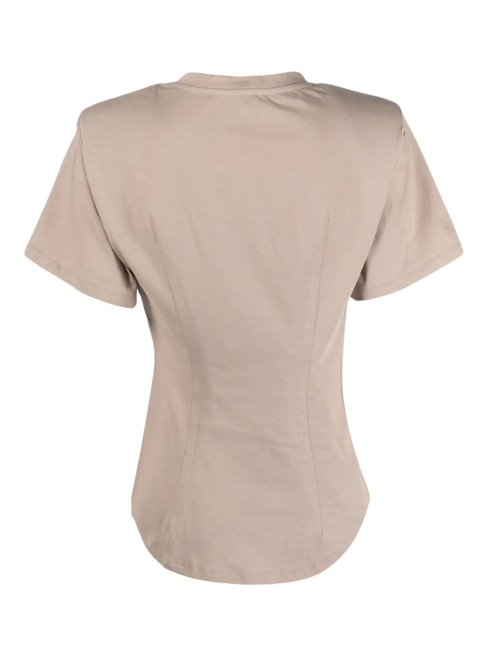 Nude T-shirt met ronde hals - Beige