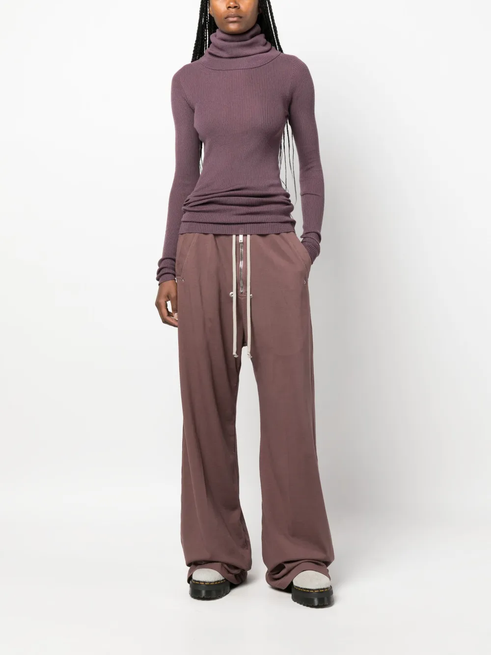 Rick Owens roll-neck virgin wool jumper - Paars