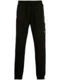 Stone Island logo-embroidered cotton track pants - Black
