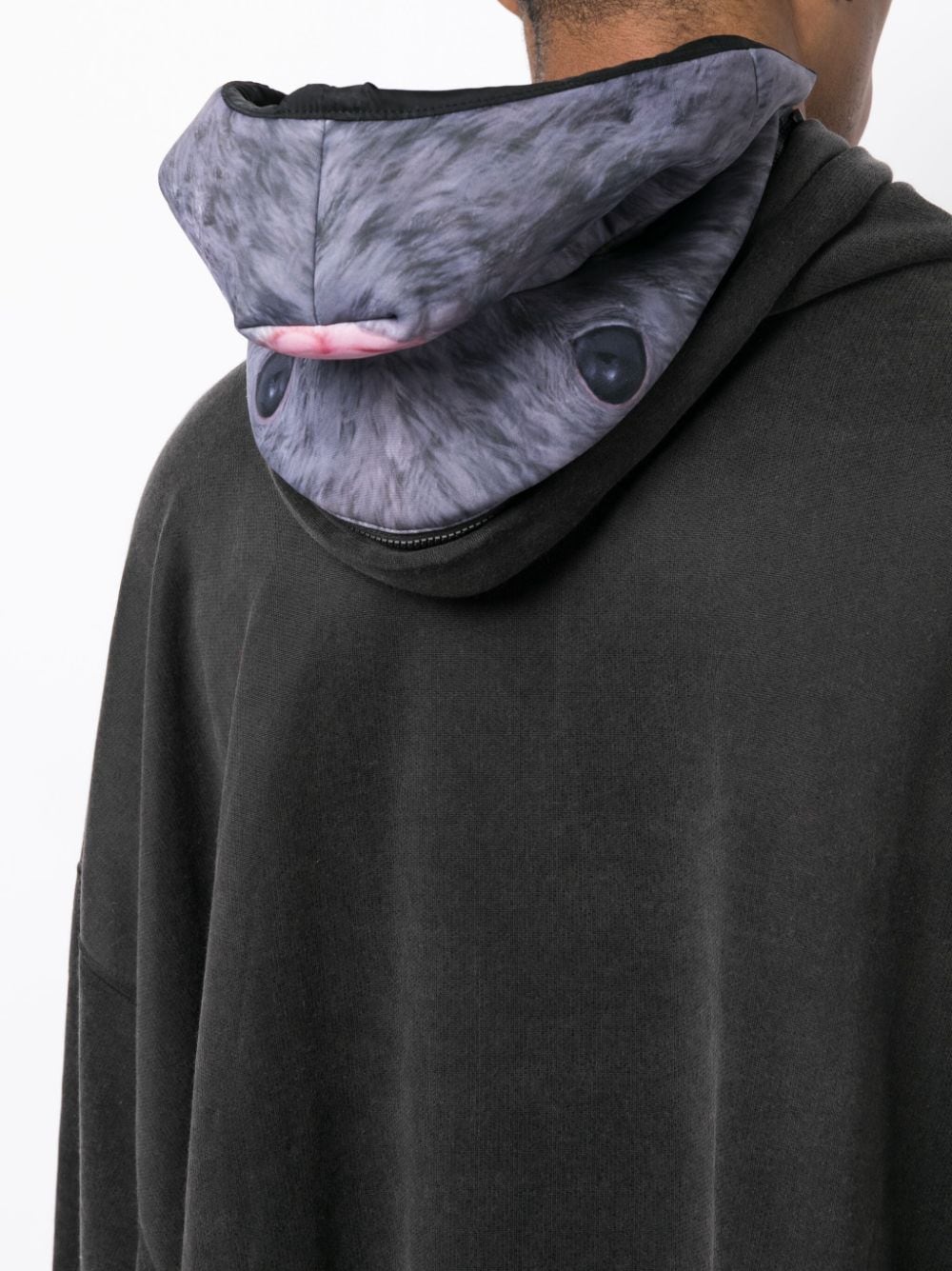 Shop Doublet Animal-print Hooded Sweatshirt In Black
