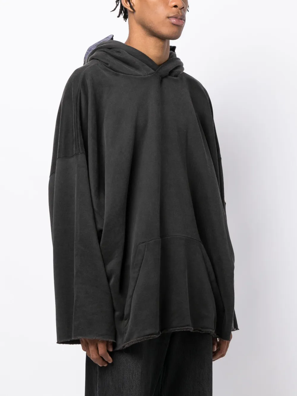 Shop Doublet Animal-print Hooded Sweatshirt In Black