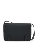 Ferragamo Gancini-plaque leather messenger bag - Black