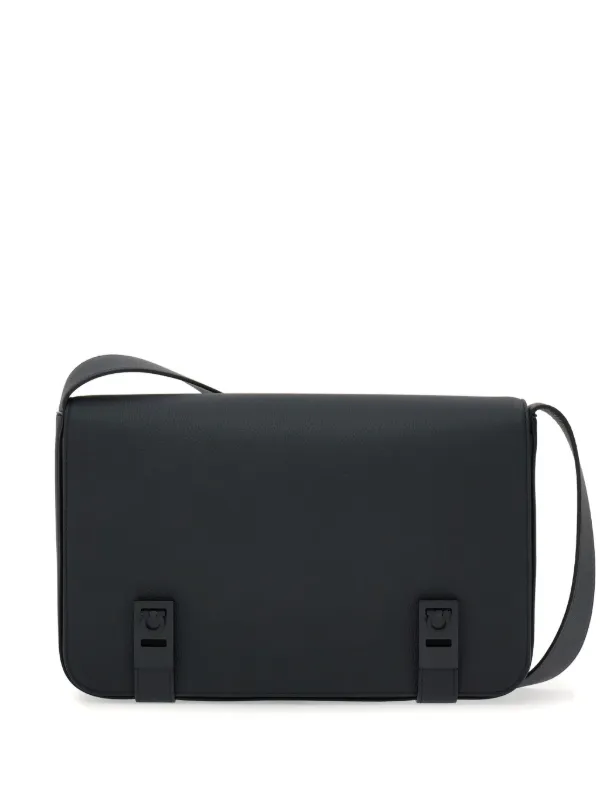Ferragamo Gancini plaque Leather Messenger Bag Farfetch