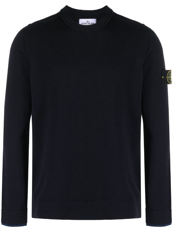 Stone island black crew sales neck jumper