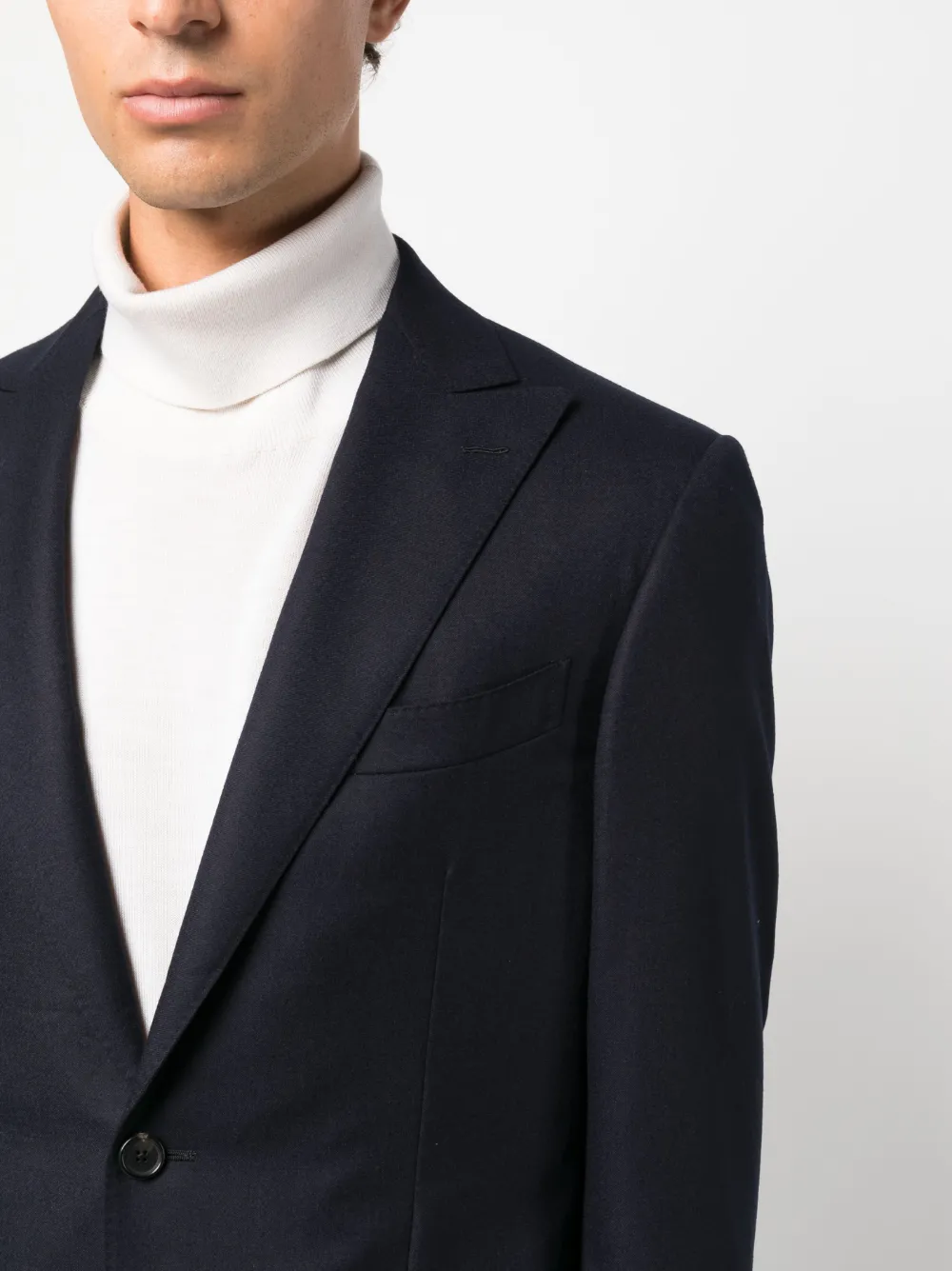 Caruso Pak met enkele rij knopen Blauw