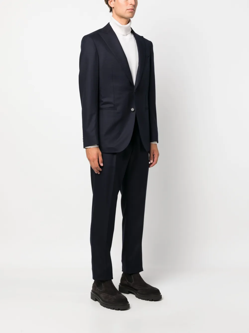Caruso Pak met enkele rij knopen Blauw
