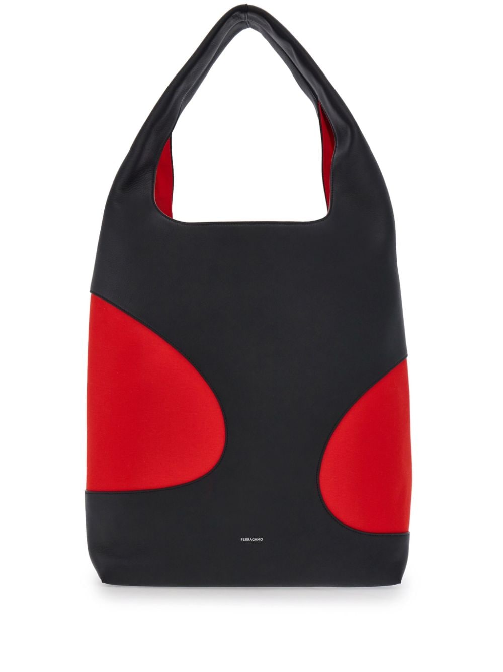 Ferragamo Man Tote Bag With Cut-out In Black