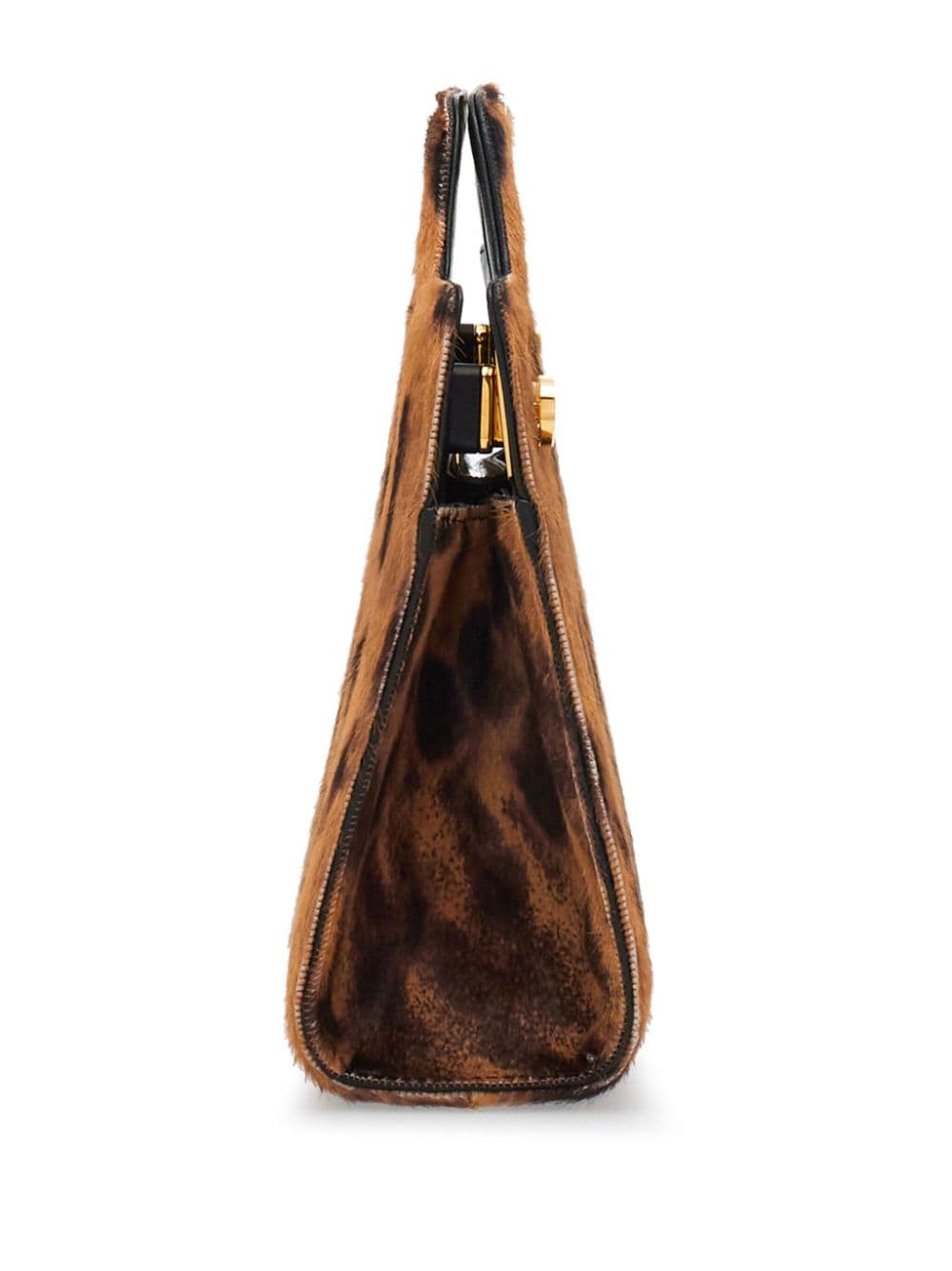 Shop Ferragamo Wanda Mini Leopard-print Bag In Neutrals