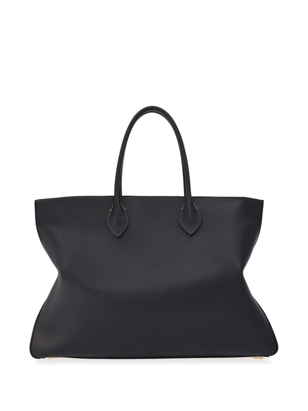 Shop Ferragamo Logo-stamp Leather Tote Bag In Black