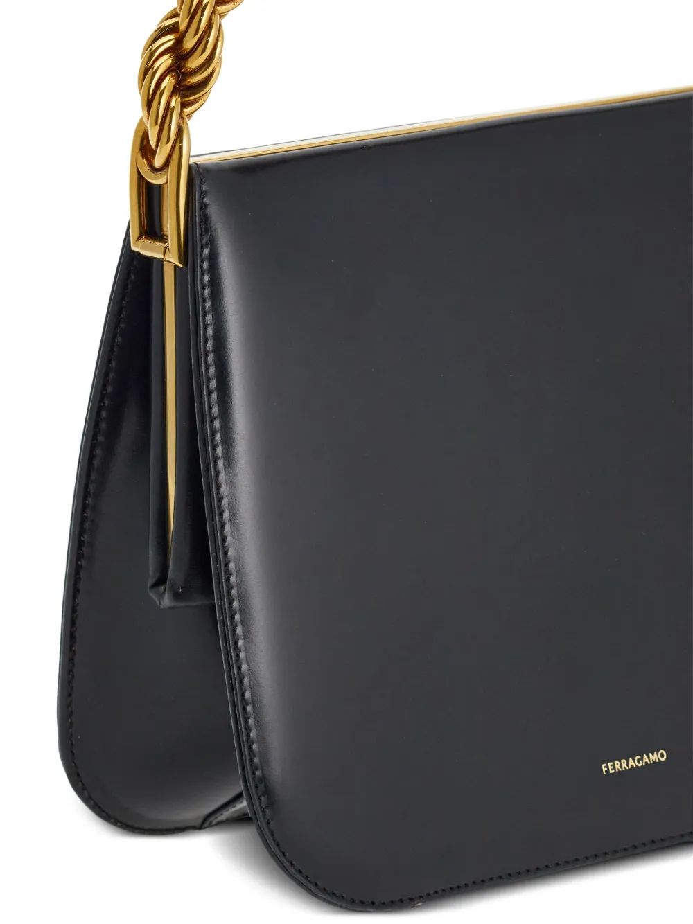 Ferragamo Medium Semi-rigid Leather Tote Bag | Black | FARFETCH
