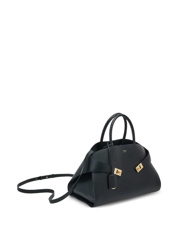 FERRAGAMO ブラック　レザー ハンドバッグ Ferragamo Hug レザー ハンドバッグ | ブラック | FARFETCH JP