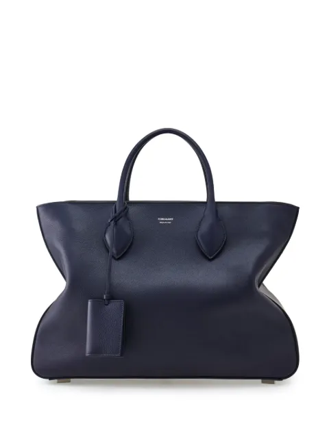 Ferragamo logo-stamp leather tote bag