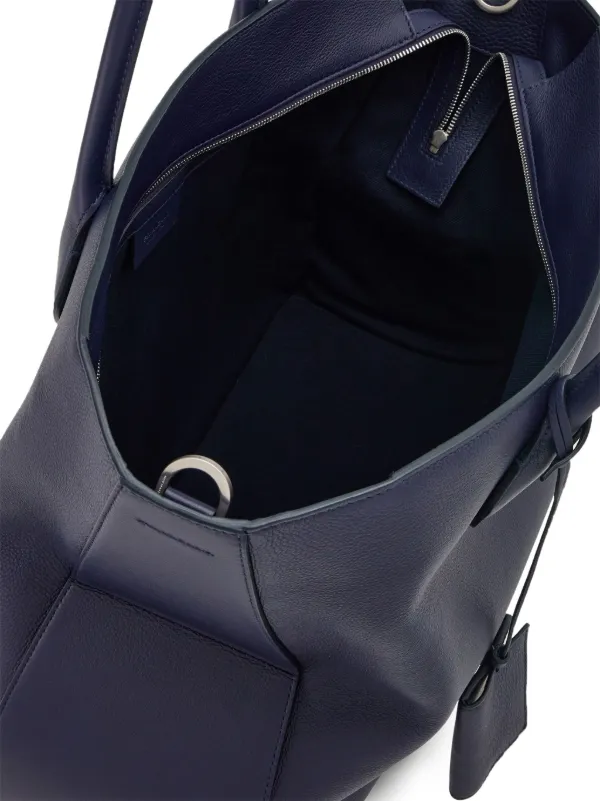 Ferragamo logo-stamp Leather Tote Bag | Blue | FARFETCH