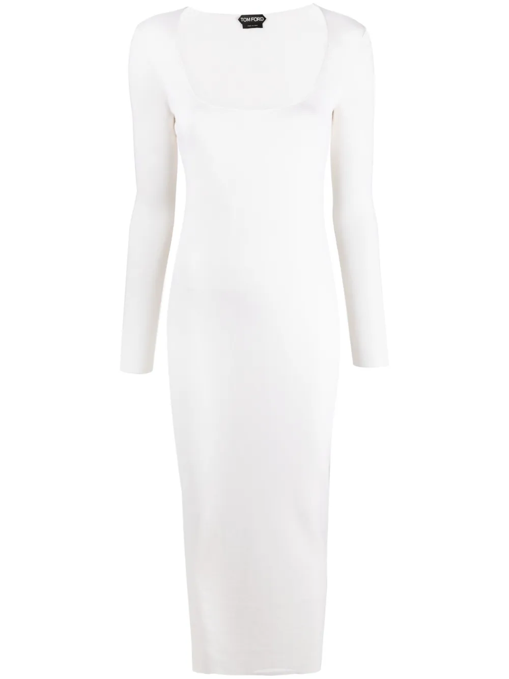 TOM FORD vestido midi con cuello redondo | blanco | Image 1