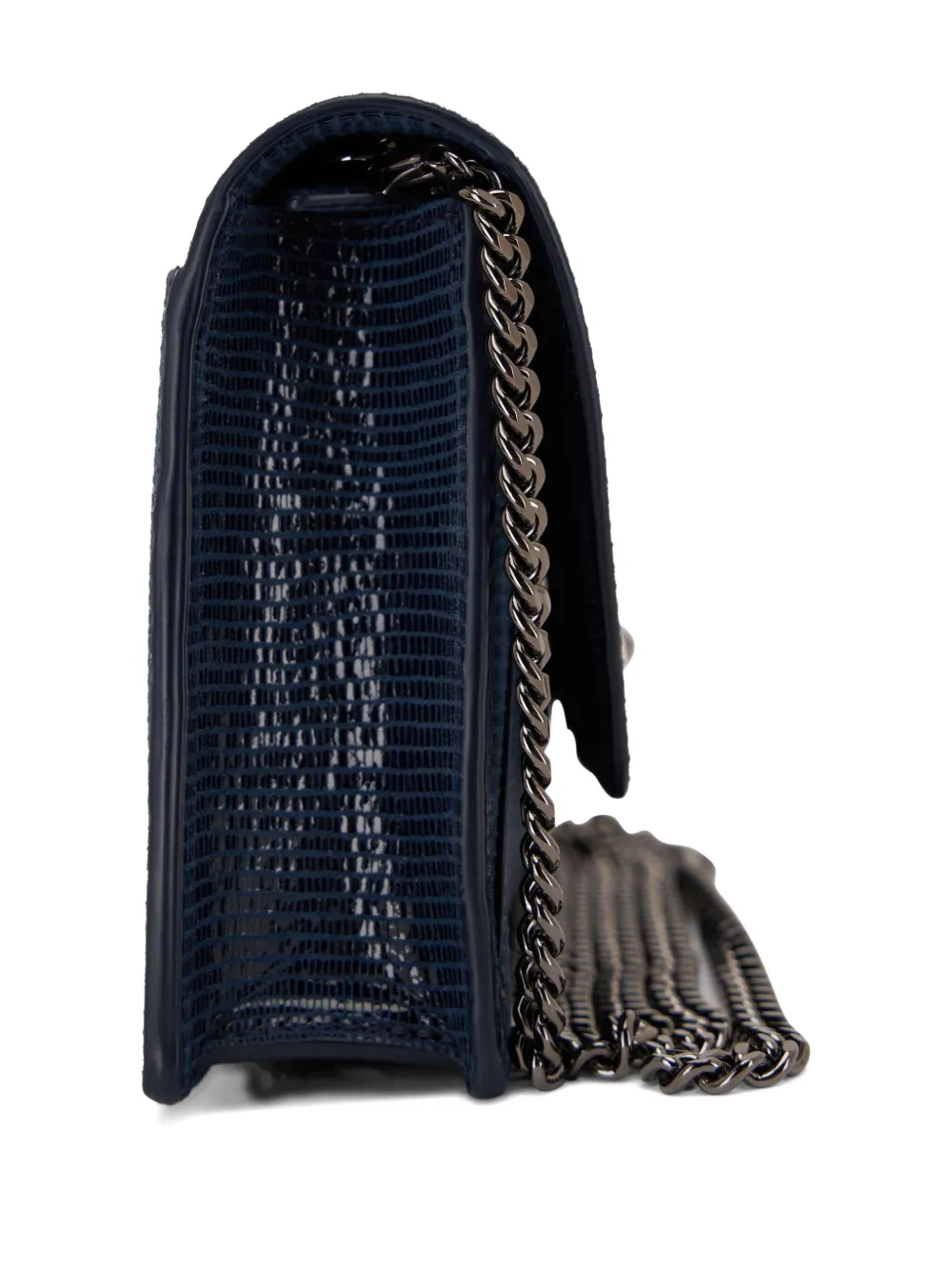 Akris Anouk Chain-strap Lizard-effect Clutch Bag In Blue