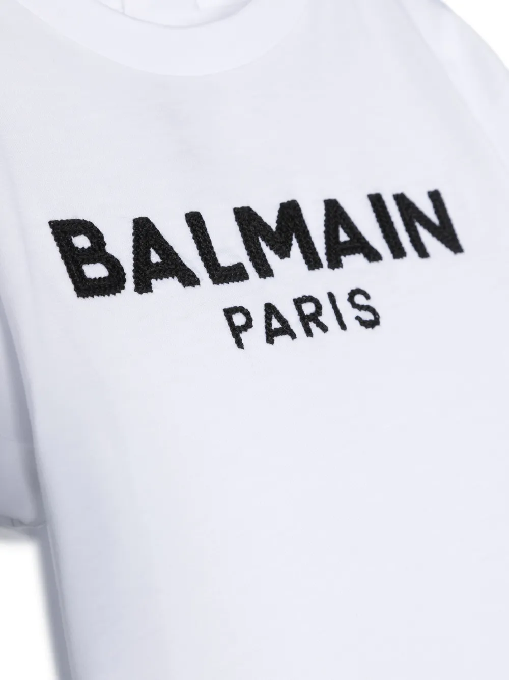 Shop Balmain Logo-embroidered Cotton T-shirt In Weiss