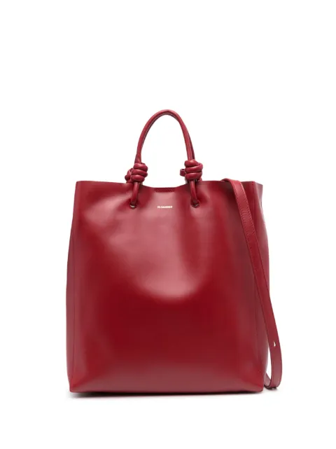 Jil Sander logo-print leather tote bag