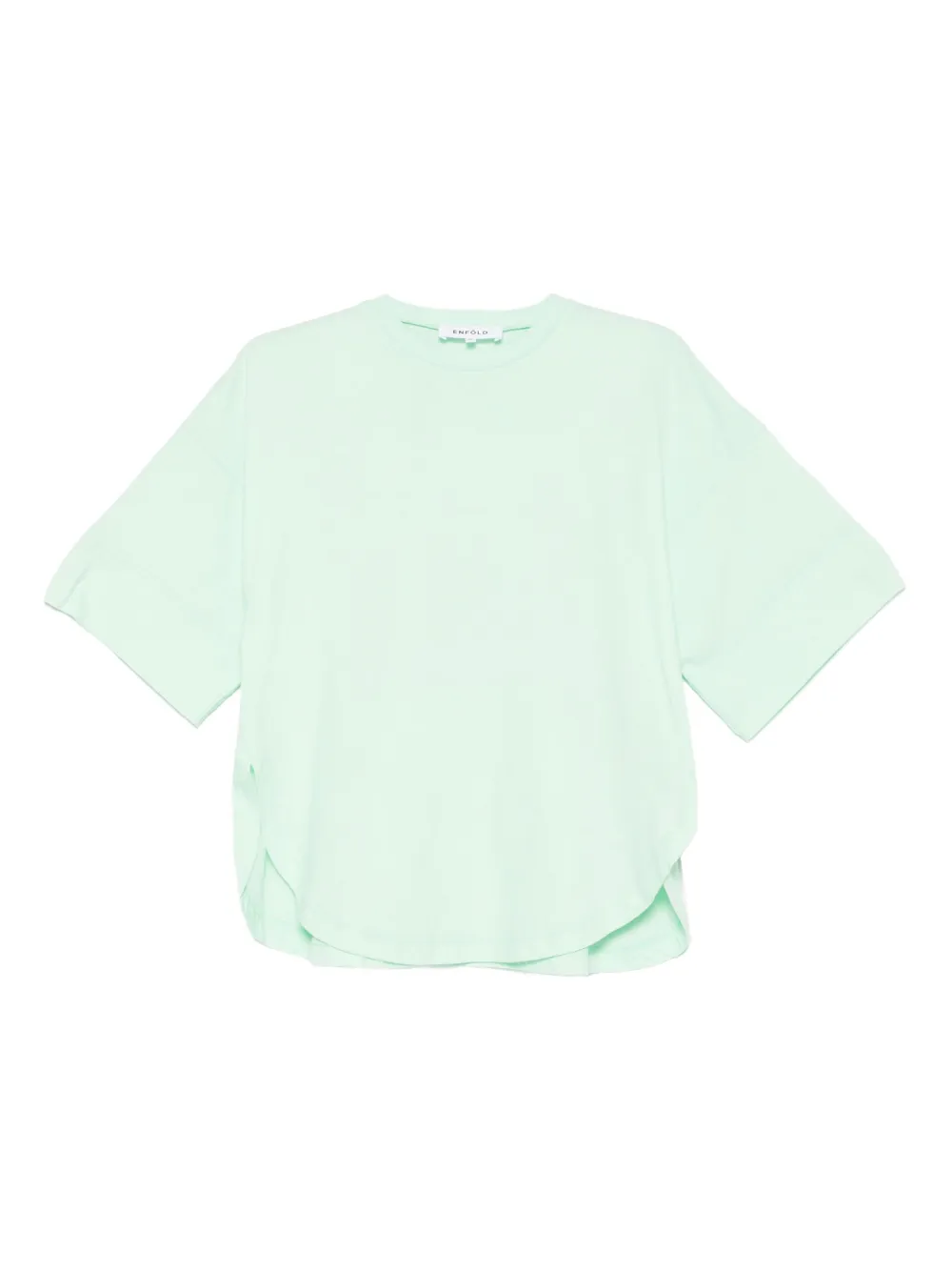 Enföld Curved slit T-shirt | Green | Image 1