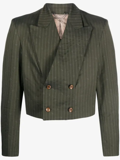 Charles Jeffrey Loverboy pinstripe cropped blazer