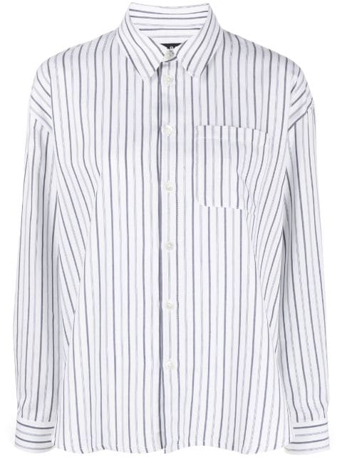 A.P.C. striped cotton-wool blend shirt