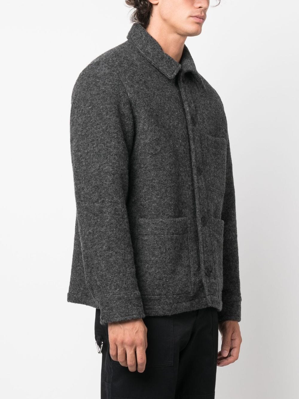 Shop Apc Wool-blend Jacket In Grey