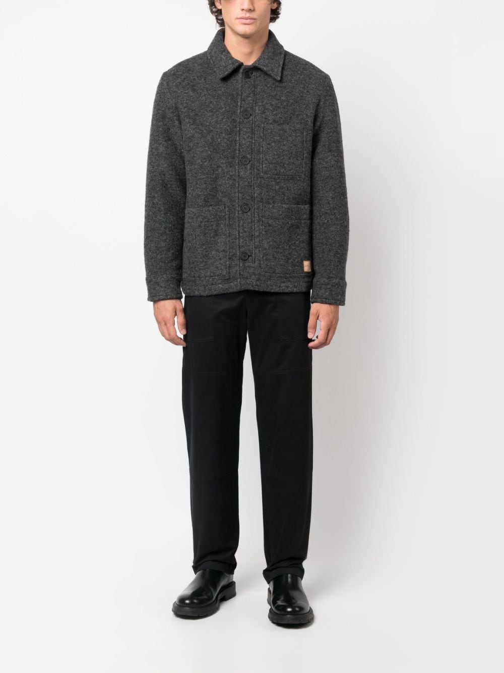 Shop Apc Wool-blend Jacket In Grey