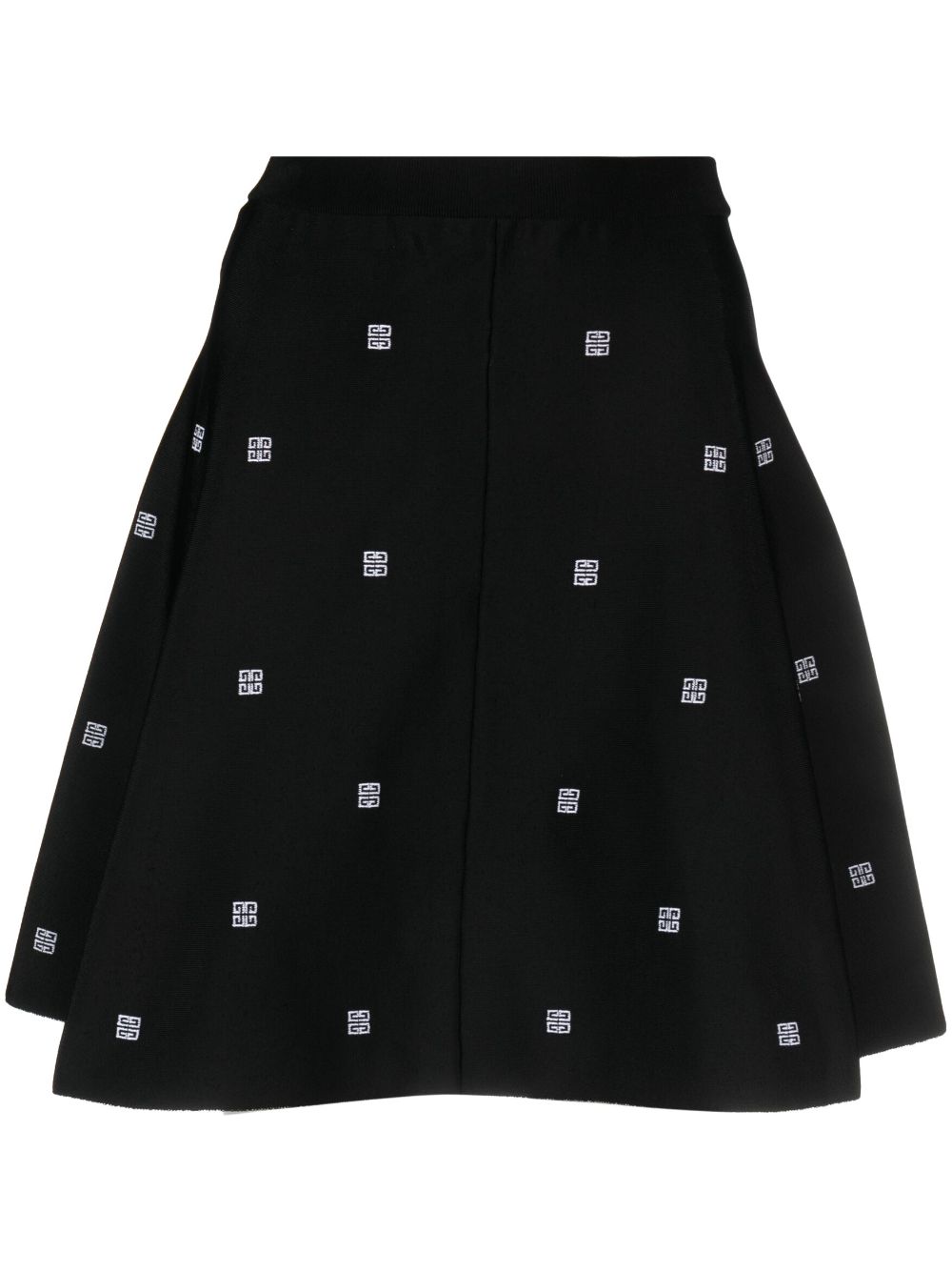 Shop Givenchy Logo-embroidered Flared Skirt In Black