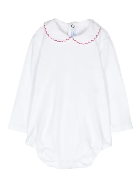 Siola scallop-trim long-sleeved bodysuit