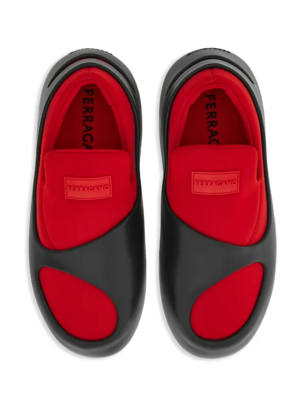 Ferragamo Hybrid logo-patch Panelled Sneakers | Red | FARFETCH
