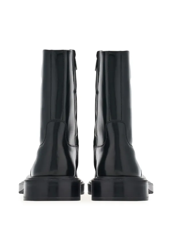 Ferragamo Panelled patent-leather Ankle Boots | Black | FARFETCH