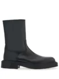 Ferragamo panelled patent-leather ankle boots - Black