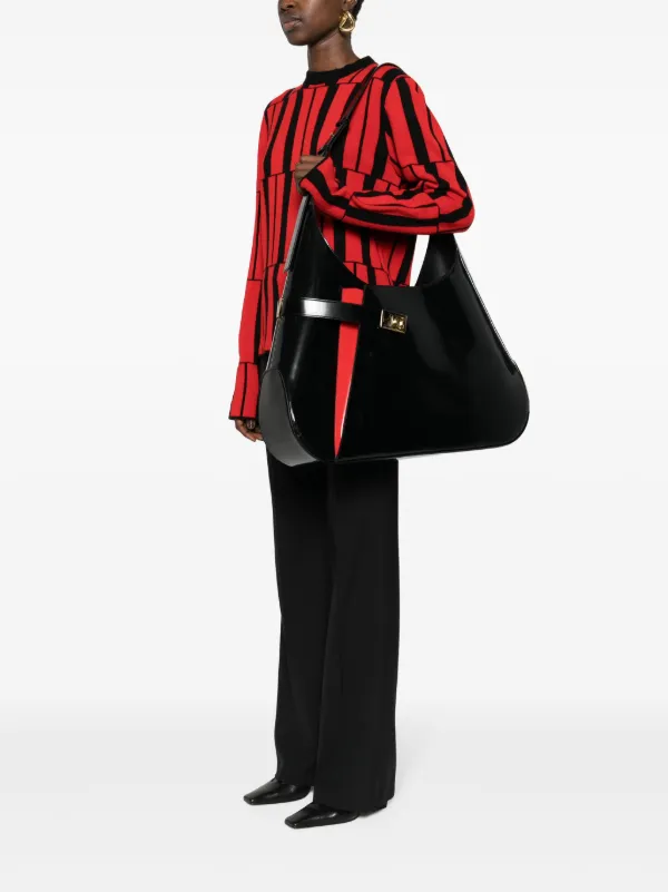 Ferragamo Extra Large Hobo Shoulder Bag | Black | FARFETCH