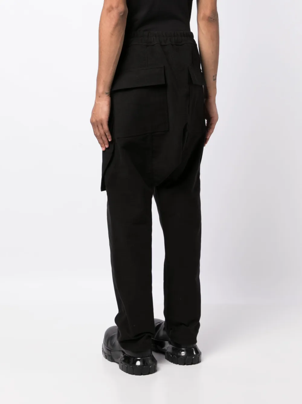 Rick Owens Broek met verlaagd kruis Zwart