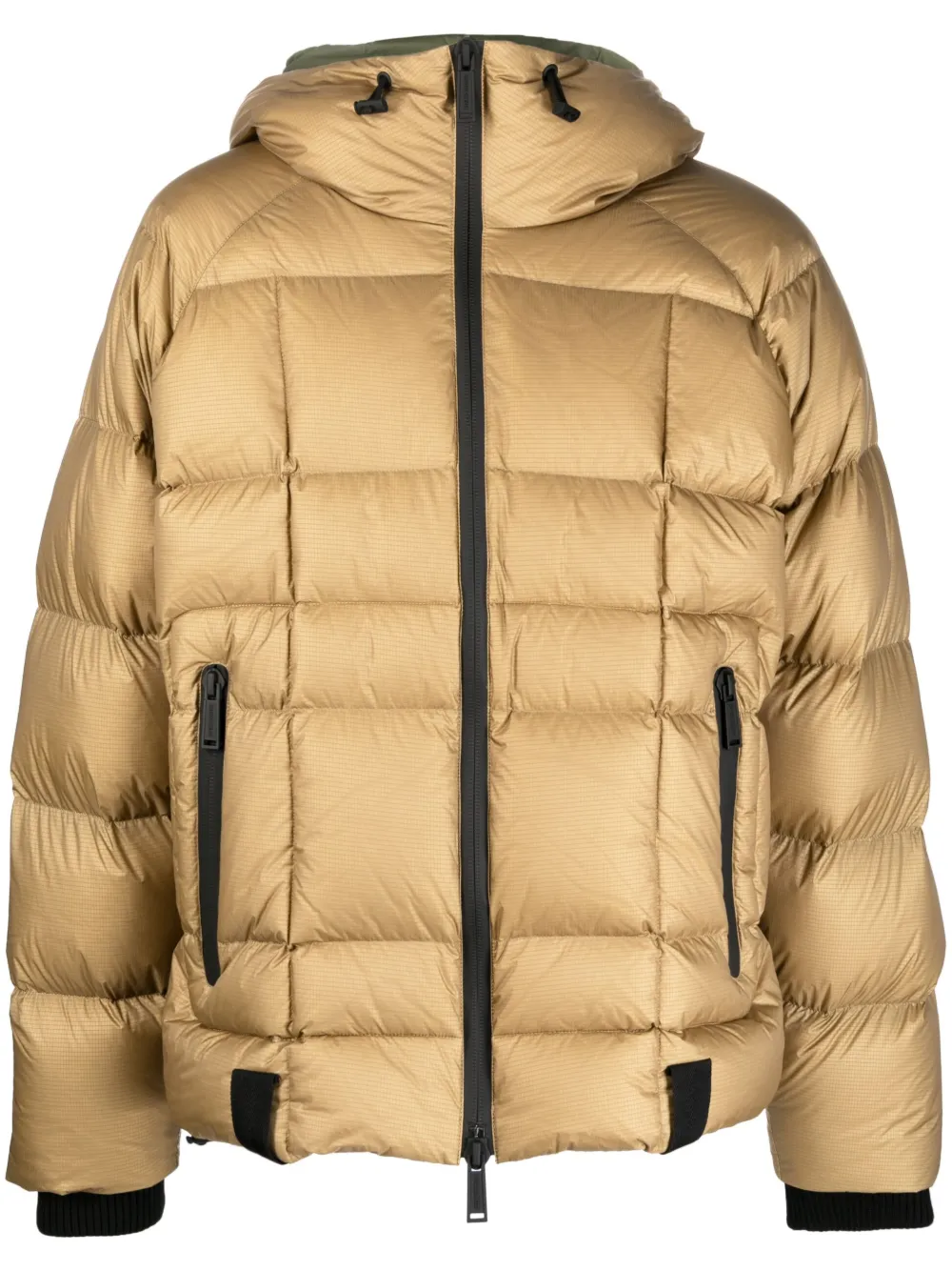 Shop Dsquared2 Logo-print Padded Hooded Jacket In Brown