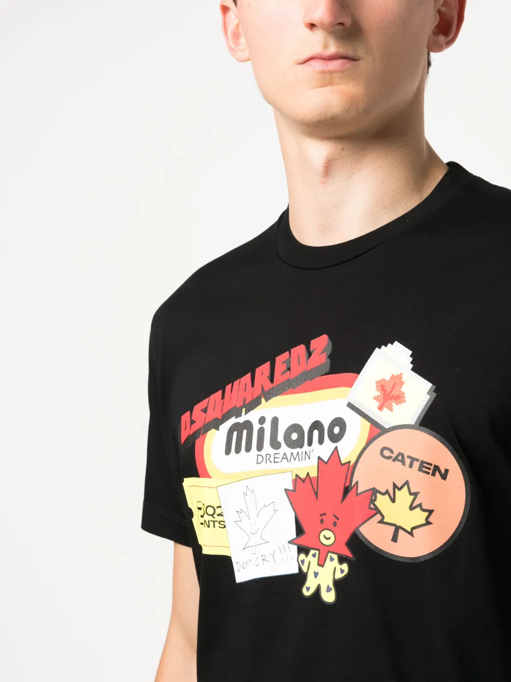 DSQUARED2 graphic-print Cotton T-shirt | Black | FARFETCH AO DSQUARED2 graphic-print Cotton T-shirt | Black | FARFETCH AO