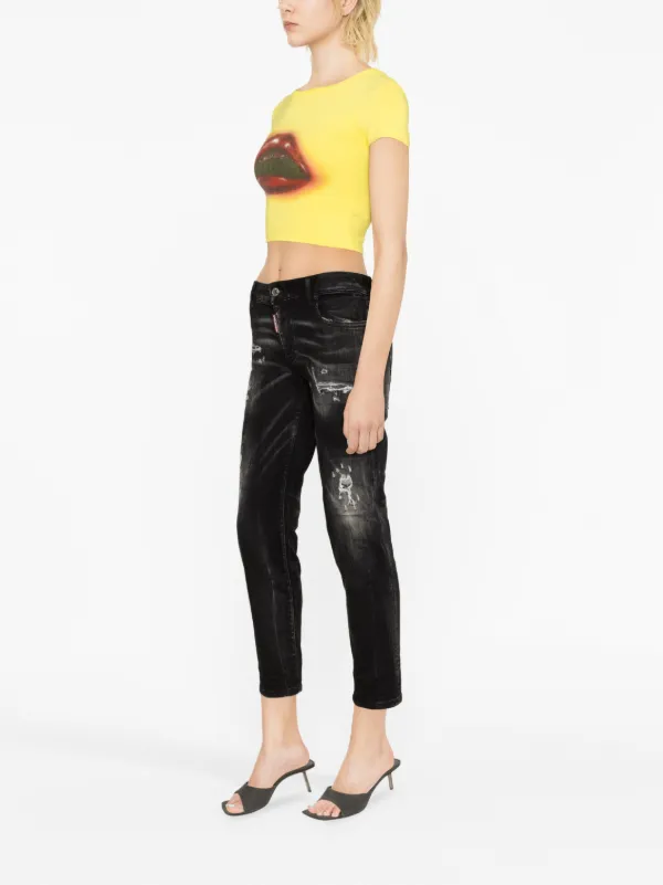 DSQUARED2 Cool Girl Distressed slim-leg Jeans | Black | FARFETCH