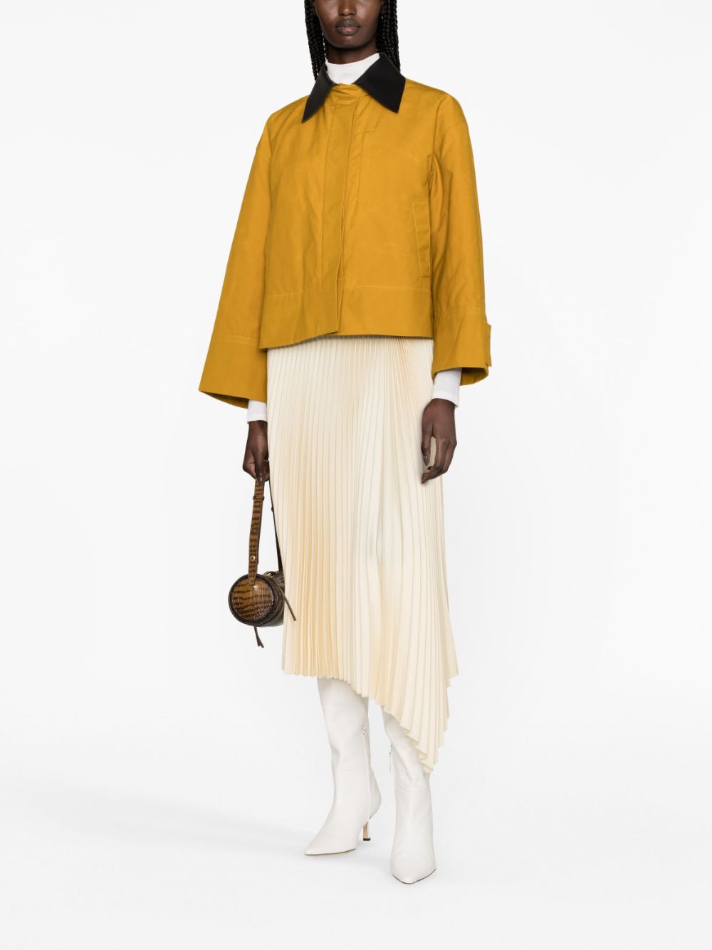 Jil Sander Jack met contrasterende kraag - Geel