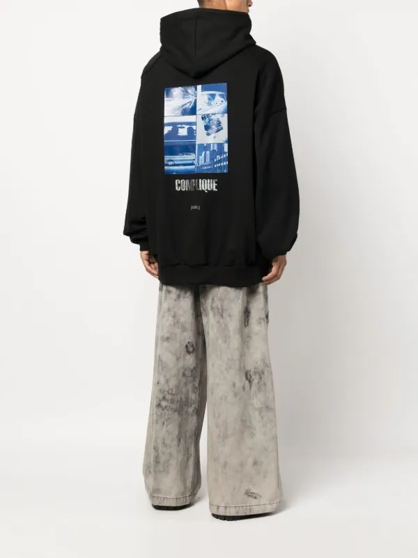 Juun.J Drawstring Cotton Hoodie | Black | FARFETCH