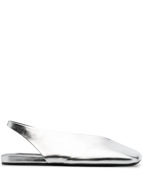 Jil Sander square-toe metallic ballerina shoes