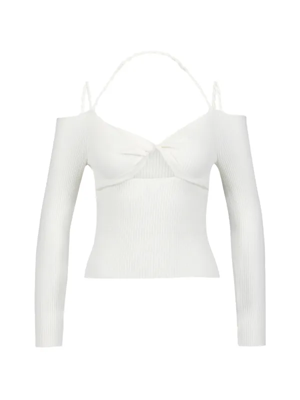 Altuzarra Odin Cut-out Ribbed-knit Sweater in White