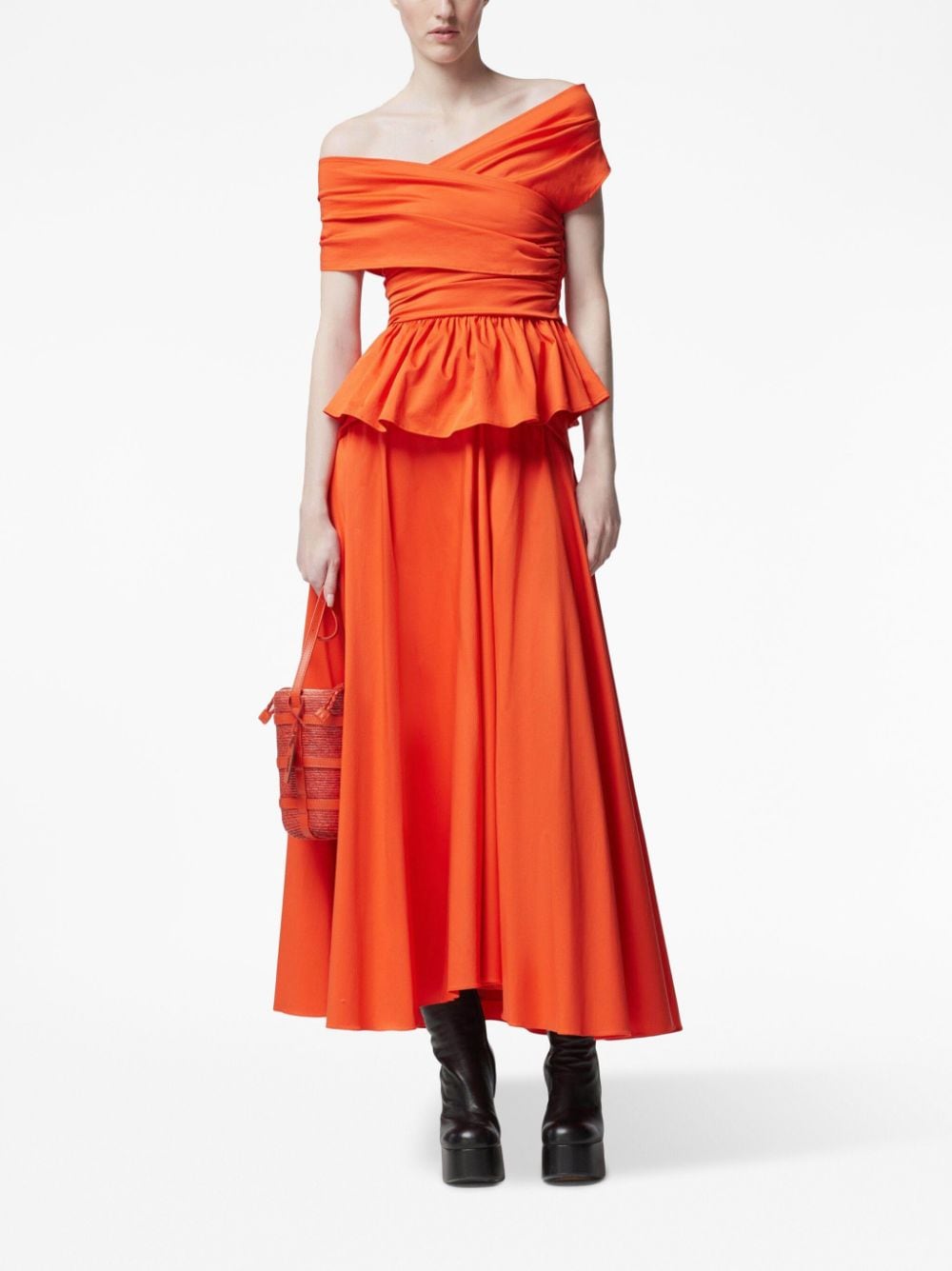 Altuzarra Pythia knot-detail skirt - Oranje