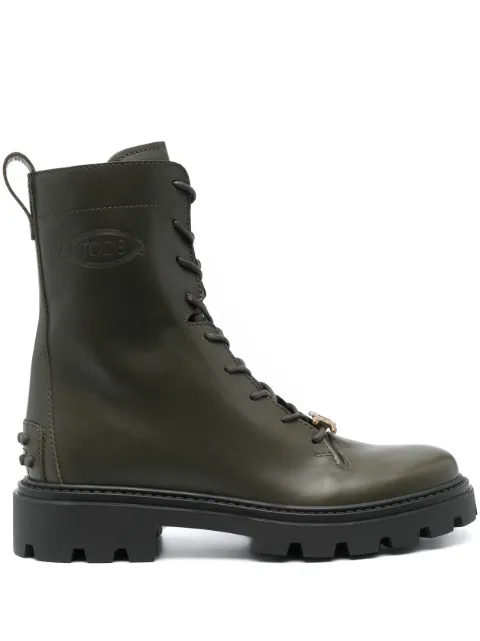 Tod's logo-plaque leather boots