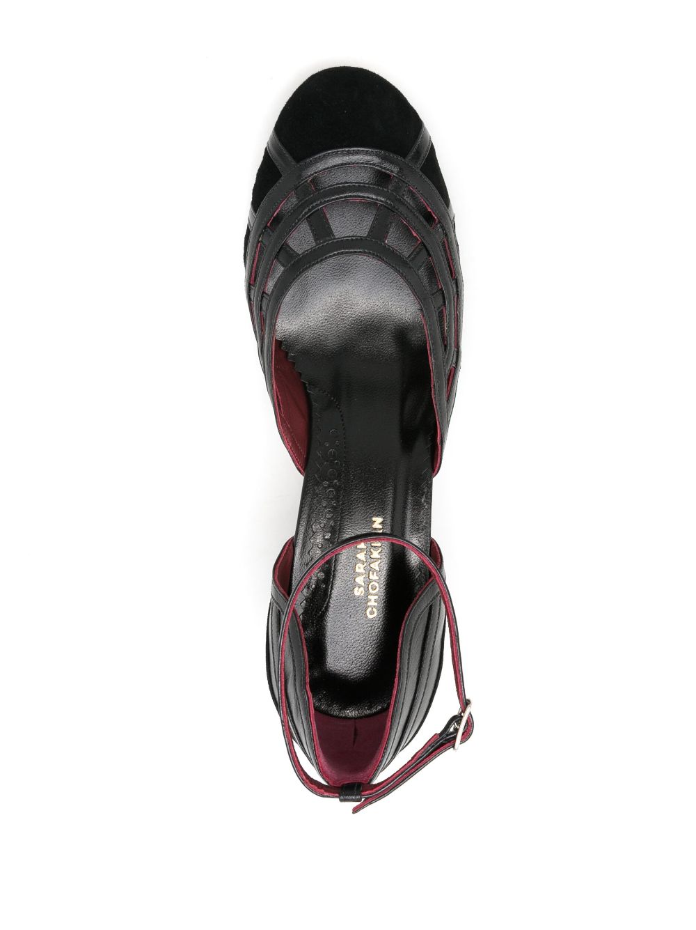 Shop Sarah Chofakian Abbie 40mm Leather Sandals In Black