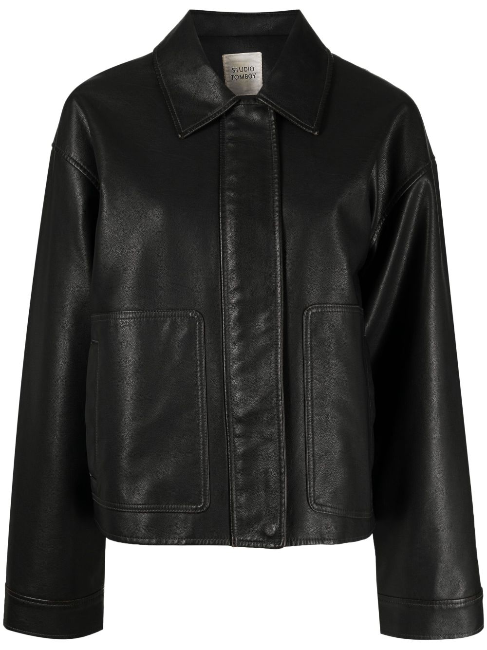 STUDIO TOMBOY eco-leather pointed-collar Jacket - Farfetch