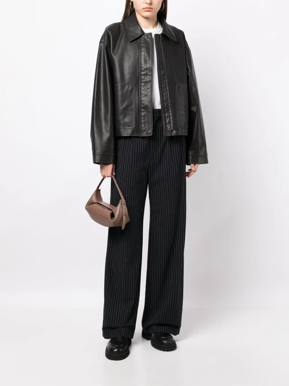 STUDIO TOMBOY eco-leather pointed-collar Jacket - Farfetch